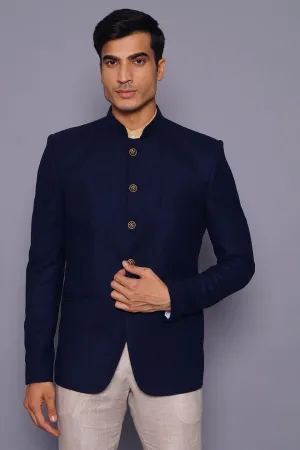 Wool Blue Bandhgala