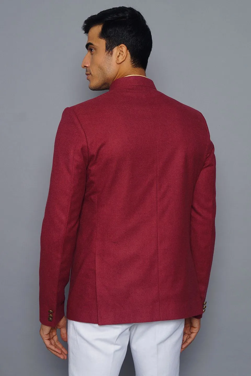 Wool Red Bandhgala
