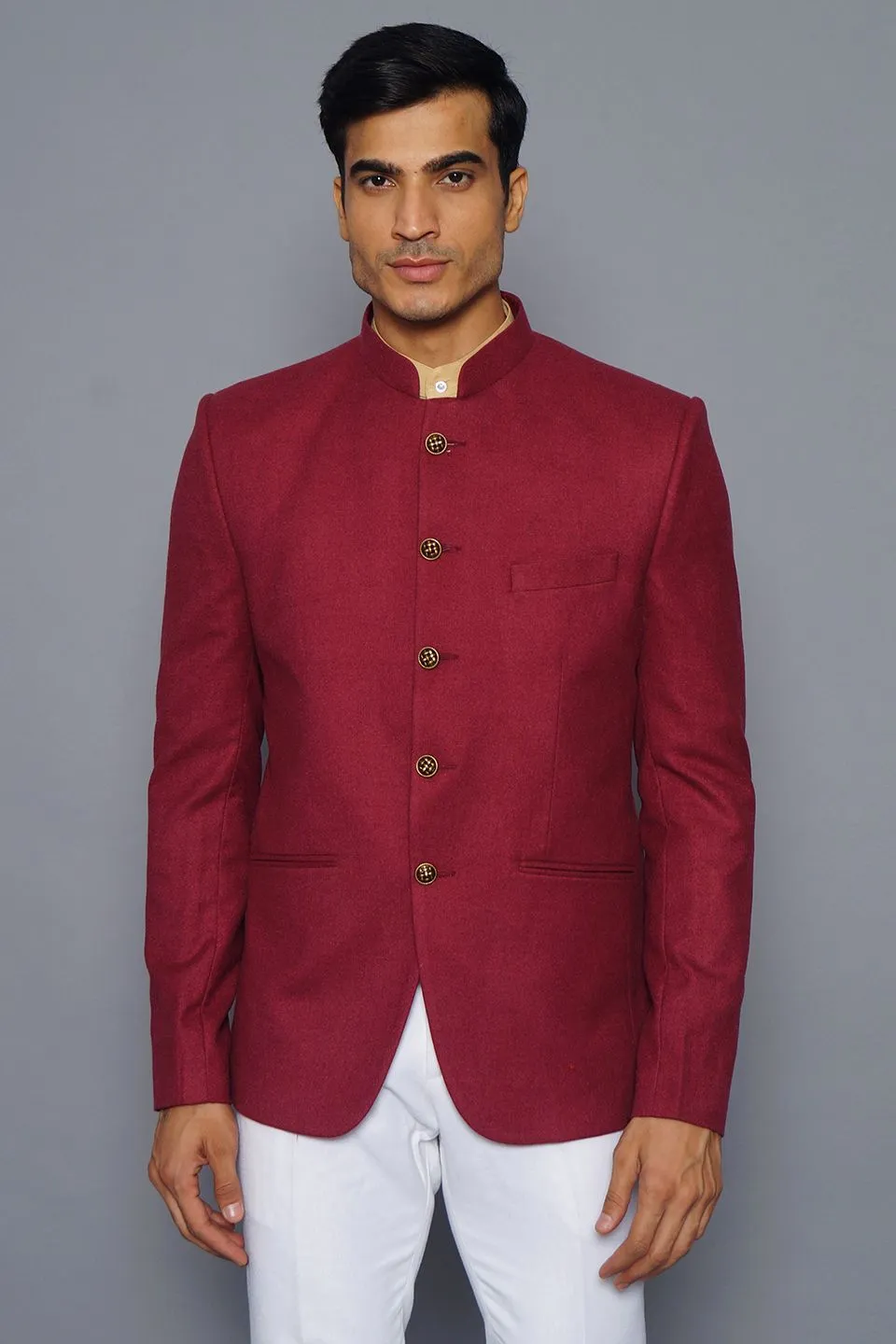 Wool Red Bandhgala