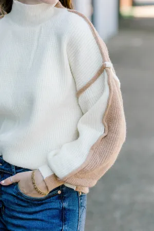 X Ivory/Camel Sweater