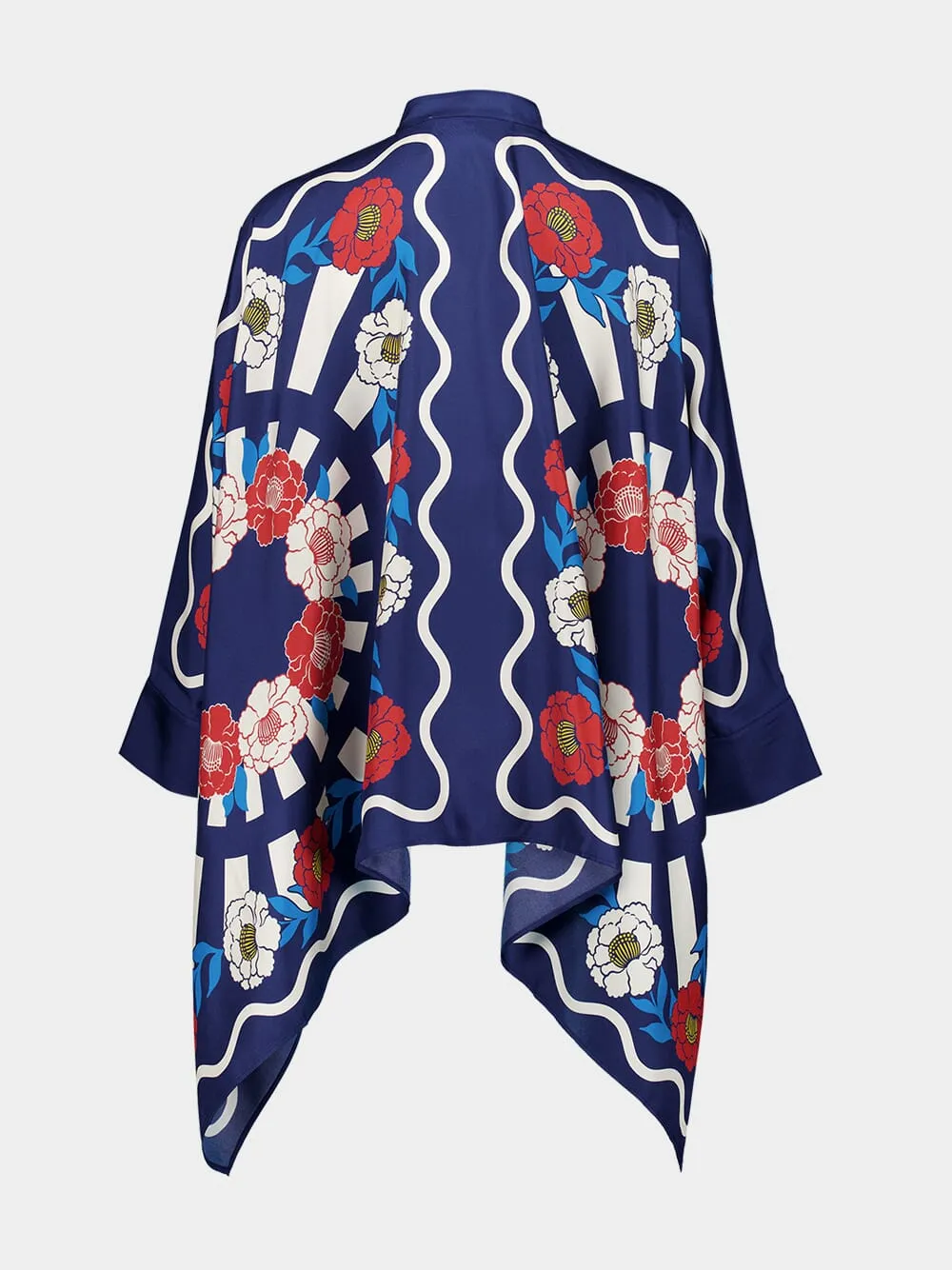 x Orlebar Brown Whitsun Placée Blue Foulard Silk Shirt