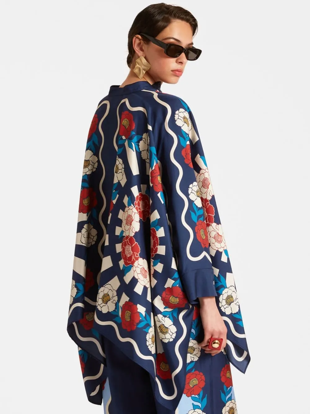 x Orlebar Brown Whitsun Placée Blue Foulard Silk Shirt