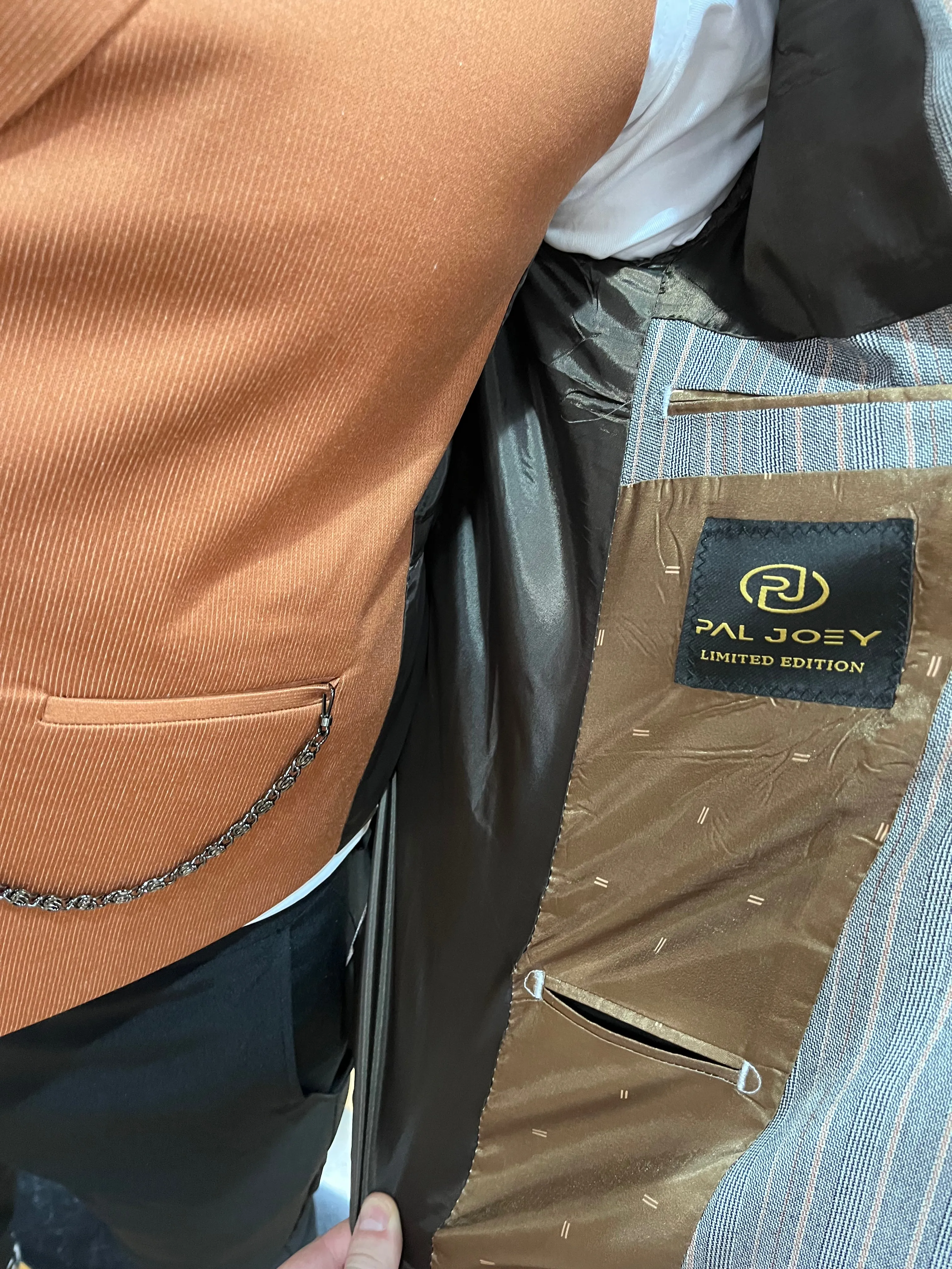 Xavi - Grey/Tan 3 Piece Suit
