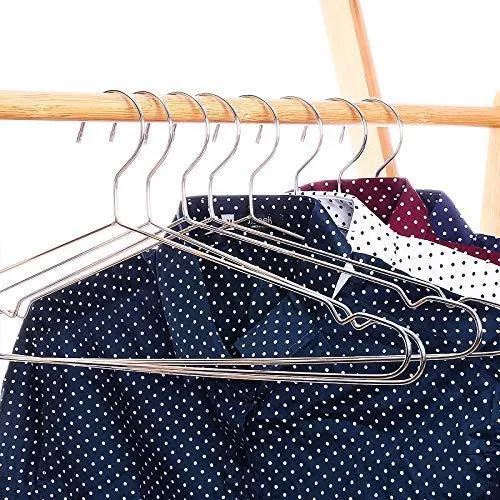 Xyijia Hanger 45Cm Stainless Steel Strong Metal Wire Hangers, Coat Hanger, Standard Suit Hangers, Clothes Hanger (30 Pcs/Lot)