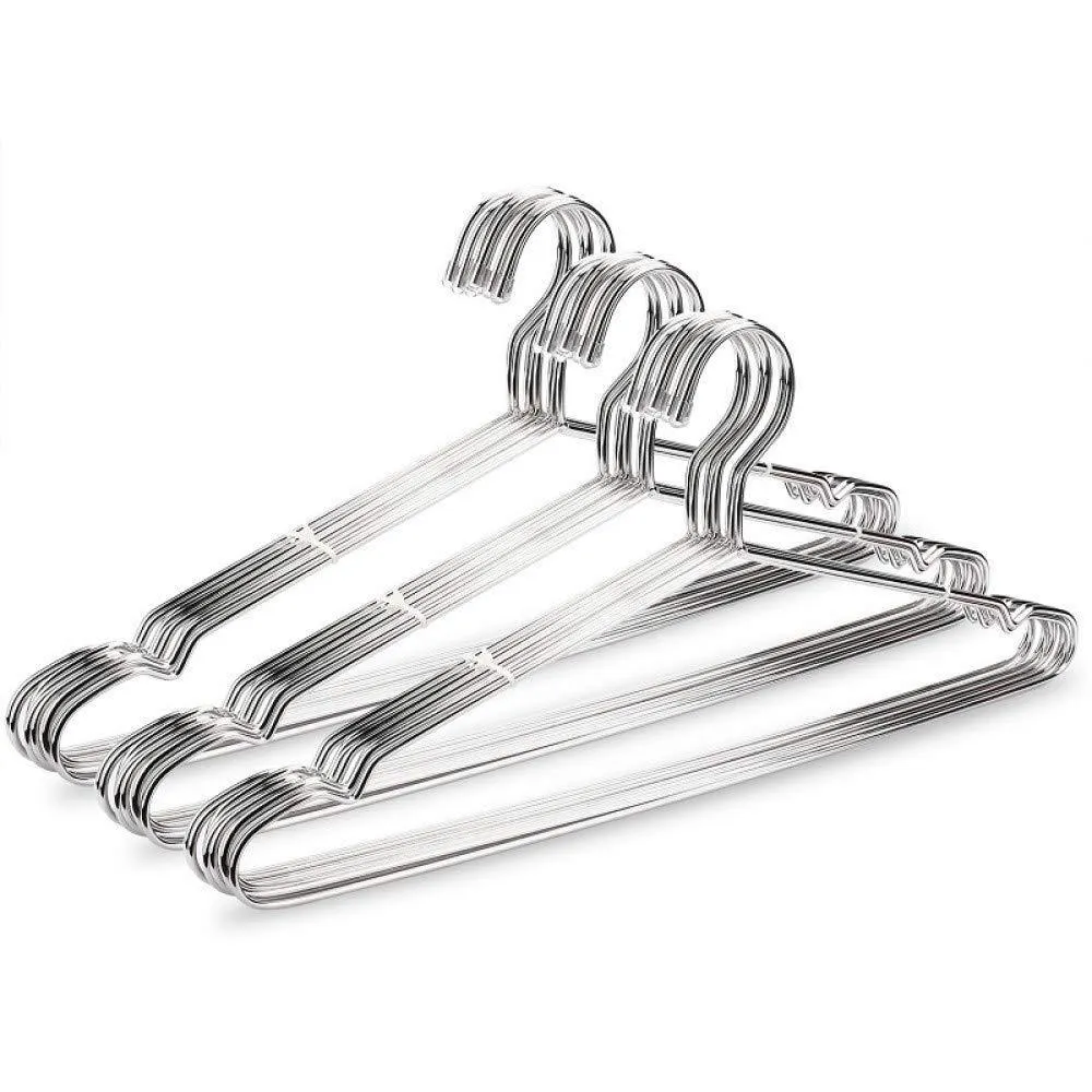 Xyijia Hanger 45Cm Stainless Steel Strong Metal Wire Hangers, Coat Hanger, Standard Suit Hangers, Clothes Hanger (30 Pcs/Lot)