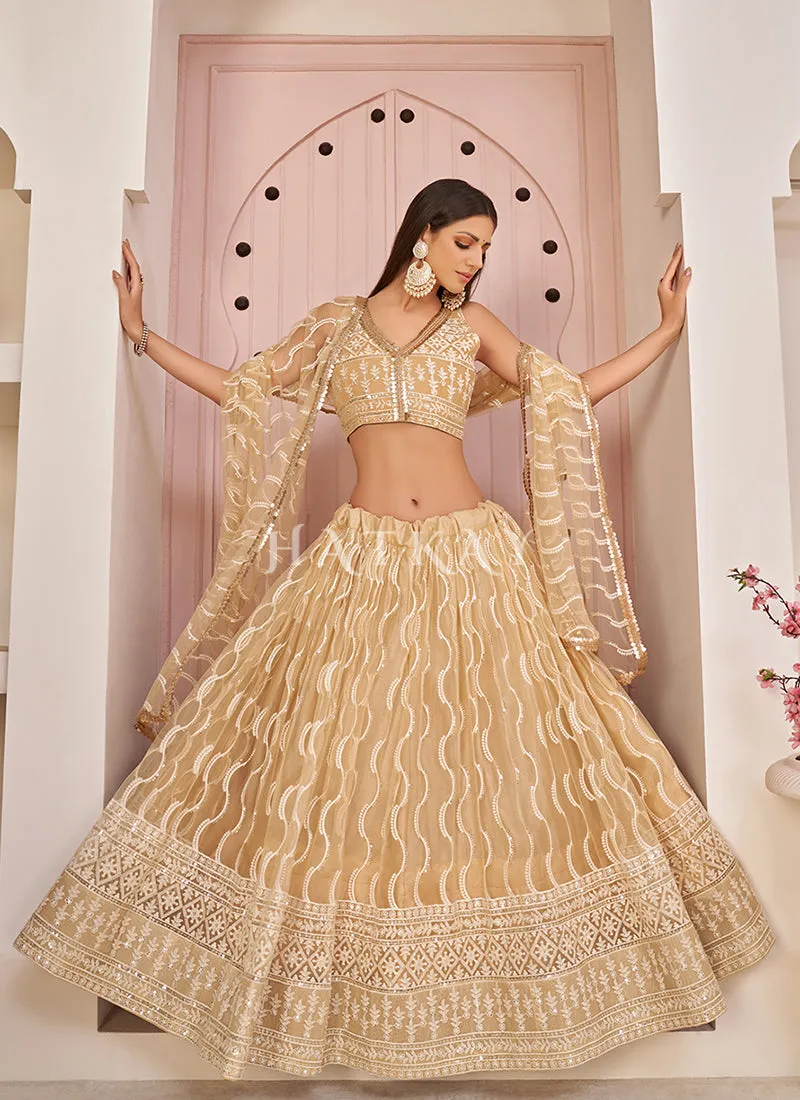 Yellow Embroidered Lehenga Choli